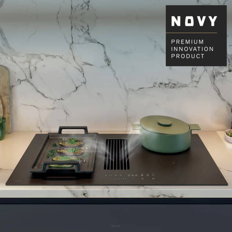 NOVY Easy 80 matowa płyta indukcyjna z okapem (pochłaniacz, wyciąg,  model 1861-G1)