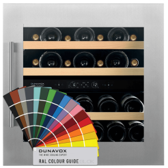 DUNAVOX DVS 25.65 DC winiarka do zabudowy, kolor z palety RAL, 2 strefy temperatur (DVS25.65DC)