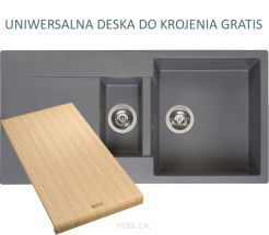Zlewozmywak Reginox AMSTERDAM 15 Grey Silvery ! GRATIS ! uniwersalna deska do krojenia