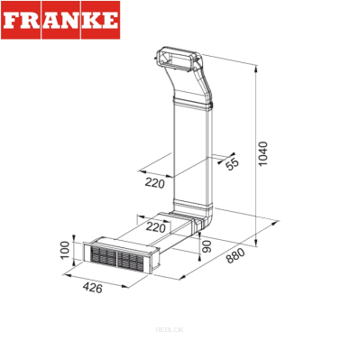 FRANKE Smart 2GETHER zestaw do recyrkulacji powietrza, cokół 10cm (112.0678.323)