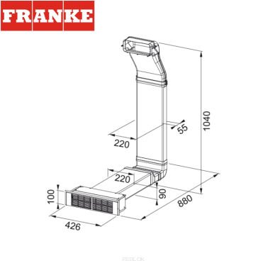 FRANKE Smart 2GETHER zestaw do recyrkulacji powietrza, cokół 10cm (112.0678.323)