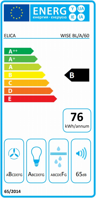 Elica WISE - etykieta energetyczna
